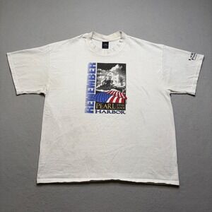 Classic‎ Platinum T-Shirt Mens XL White Pearl Harbor 1941-2001 Graphic Vintage